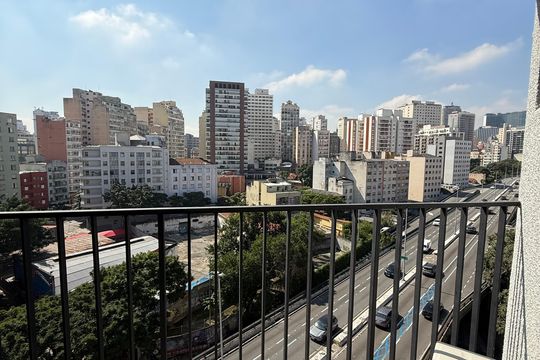 Vista da Sacada de kitnet/studio para alugar com 1 quarto, 17m² em Campos Elíseos, São Paulo