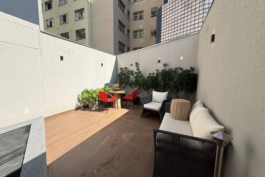 Área comum de kitnet/studio para alugar com 1 quarto, 17m² em Campos Elíseos, São Paulo