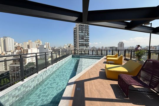 Área comum - Piscina de kitnet/studio para alugar com 1 quarto, 17m² em Campos Elíseos, São Paulo