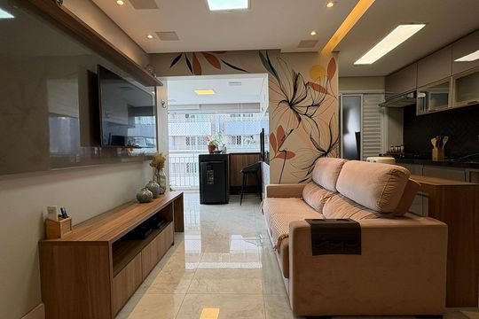 Sala de apartamento para alugar com 2 quartos, 69m² em Parque Industrial Tomas Edson, São Paulo
