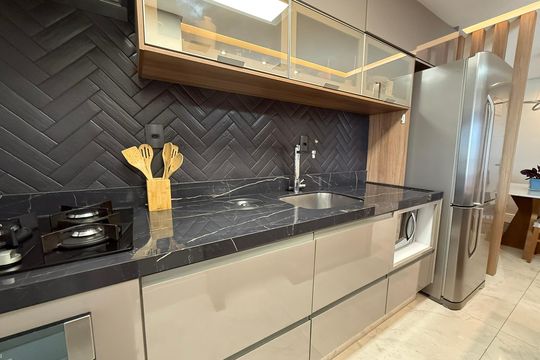 Cozinha de apartamento para alugar com 2 quartos, 69m² em Parque Industrial Tomas Edson, São Paulo