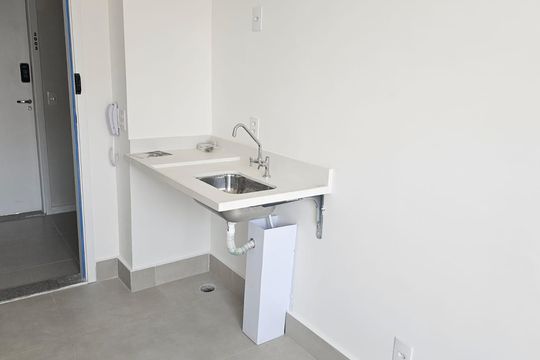Cozinha de apartamento à venda com 1 quarto, 24m² em Pinheiros, São Paulo