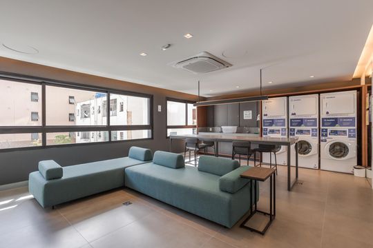 Área comum - Lavanderia de kitnet/studio para alugar com 1 quarto, 25m² em Rio Branco, Porto Alegre