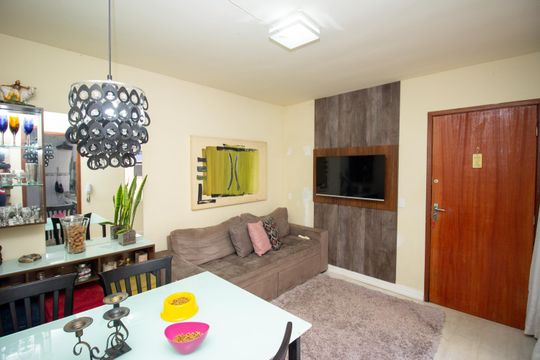 Sala de apartamento à venda com 2 quartos, 42m² em Chácaras Califórnia, Contagem