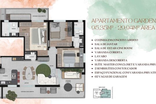 Apartamento à venda com 3 quartos, 125m² em Sion, Belo Horizonte