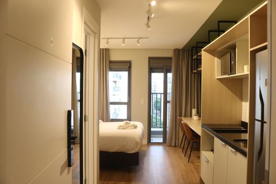 Cozinha de kitnet/studio à venda com 1 quarto, 21m² em Perdizes, São Paulo