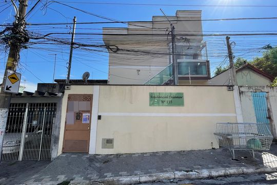 Fachada+Placa  de apartamento à venda com 1 quarto, 34m² em Vila Nhocuné, São Paulo