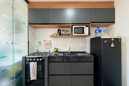 Cozinha de apartamento para alugar com 2 quartos, 35m² em Vila Baby, São Paulo