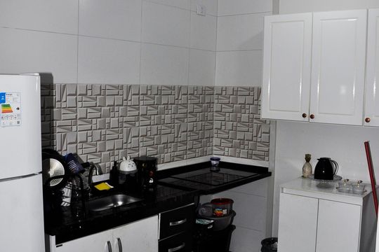 Detalhe - Cozinha e Área de Serviço de apartamento à venda com 2 quartos, 47m² em Jaguará, São Paulo