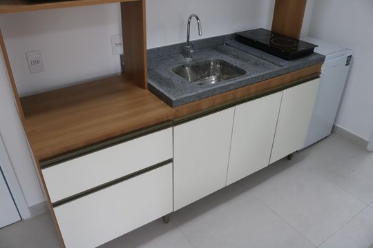 Cozinha de apartamento à venda com 1 quarto, 27m² em Perdizes, São Paulo