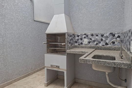 Área da Churrasqueira de casa de condomínio para alugar com 3 quartos, 114m² em São Bento, Paulínia