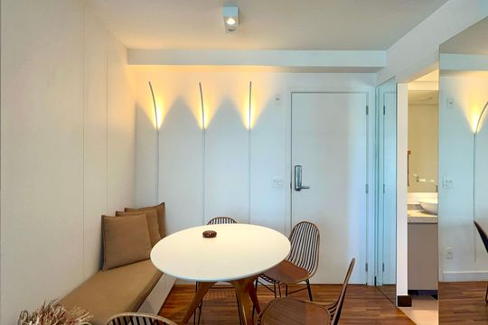 Sala de Jantar de kitnet/studio à venda com 1 quarto, 42m² em Pinheiros, São Paulo