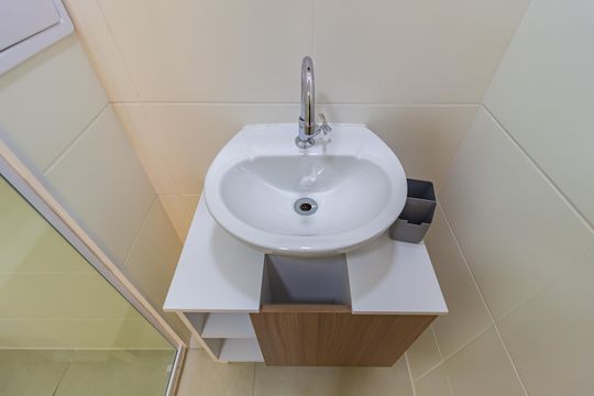 Banheiro de kitnet/studio à venda com 1 quarto, 26m² em Alto da Mooca, São Paulo