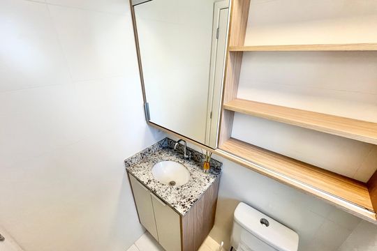 Banheiro de kitnet/studio à venda com 1 quarto, 24m² em Jardim São Paulo, São Paulo