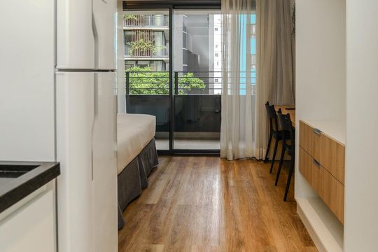 Cozinha de apartamento à venda com 1 quarto, 24m² em Sumarezinho, São Paulo