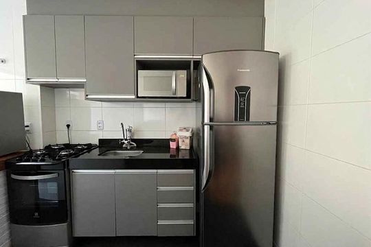 Cozinha de apartamento à venda com 2 quartos, 43m² em Vila São Bernardo, Campinas