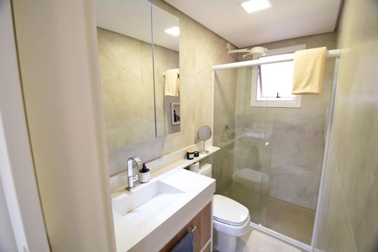 Banheiro Suíte de apartamento à venda com 2 quartos, 86m² em Ponte Preta, Campinas