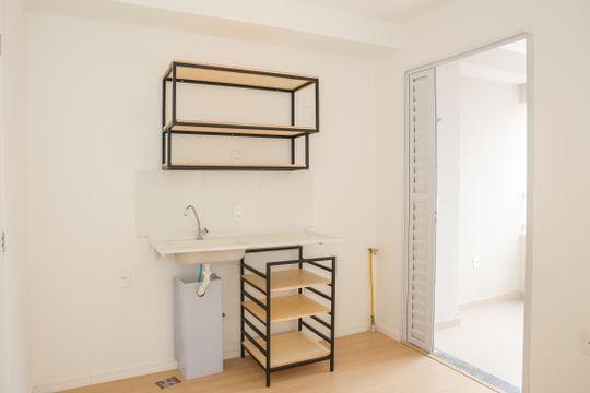 Sala e Cozinha de apartamento para alugar com 1 quarto, 29m² em Água Branca, São Paulo