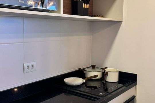Cozinha de apartamento à venda com 1 quarto, 43m² em Campo Belo, São Paulo
