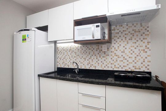 Cozinha de apartamento à venda com 1 quarto, 27m² em Cidade Baixa, Porto Alegre