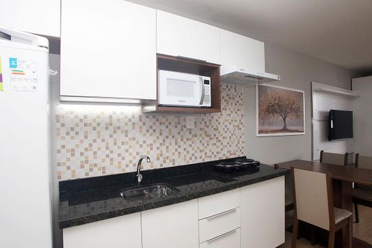 Cozinha de apartamento à venda com 1 quarto, 27m² em Cidade Baixa, Porto Alegre