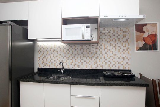 Cozinha de apartamento para alugar com 1 quarto, 27m² em Cidade Baixa, Porto Alegre