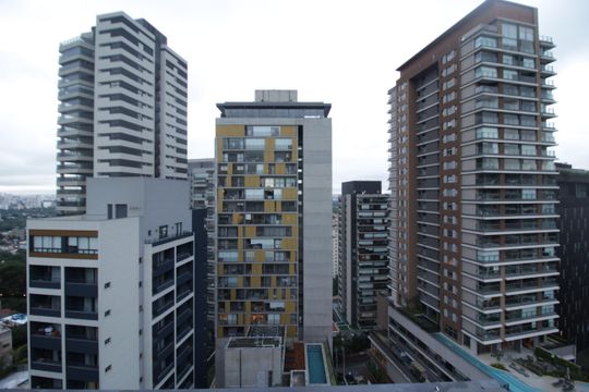 Vista do terraço de apartamento à venda com 1 quarto, 146m² em Vila Madalena, São Paulo
