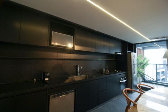Cozinha de apartamento à venda com 1 quarto, 150m² em Vila Madalena, São Paulo