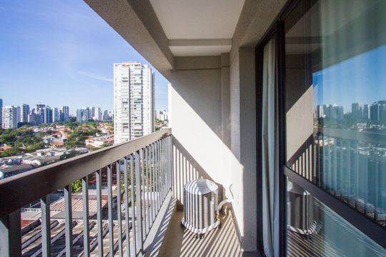 Varanda do Studio de kitnet/studio para alugar com 1 quarto, 24m² em Vila Cordeiro, São Paulo