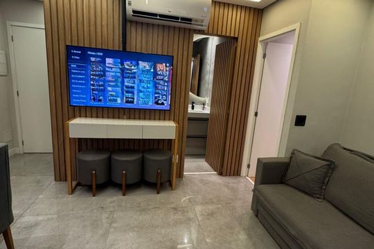 Sala de apartamento à venda com 1 quarto, 56m² em Vila Yara, Osasco