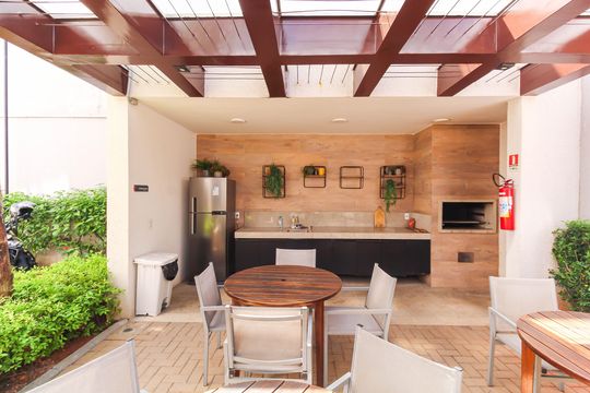 Área comum - Churrasqueira de apartamento para alugar com 1 quarto, 24m² em Tatuapé, São Paulo