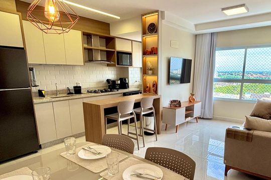 Sala de jantar de apartamento para alugar com 3 quartos, 73m² em Parque Amazonia, Goiânia