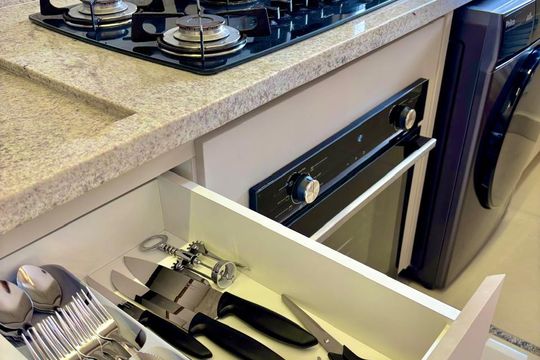 Cozinha de apartamento para alugar com 3 quartos, 73m² em Parque Amazonia, Goiânia