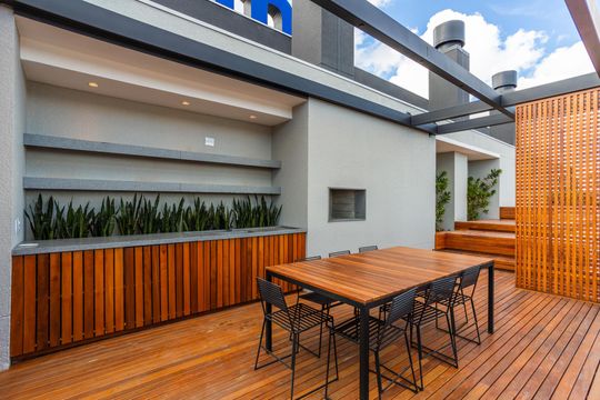 Área comum - Churrasqueira de kitnet/studio para alugar com 1 quarto, 26m² em Rio Branco, Porto Alegre