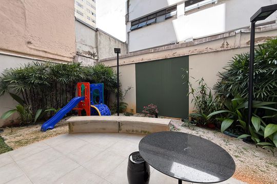 area verde de kitnet/studio à venda com 1 quarto, 25m² em Vila Buarque, São Paulo