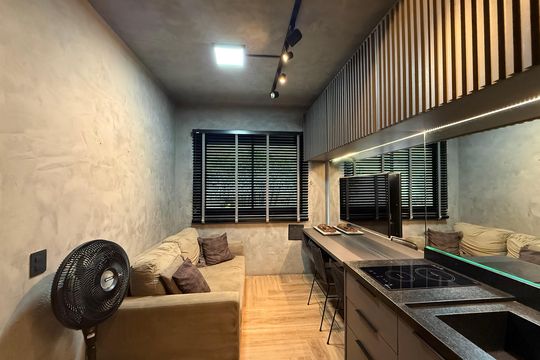 Sala/Cozinha de kitnet/studio à venda com 1 quarto, 25m² em Vila Buarque, São Paulo