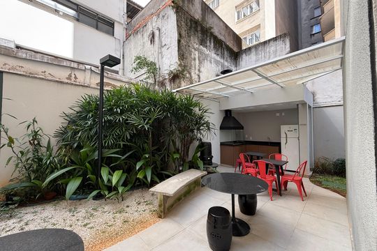 Área comum - Churrasqueira de kitnet/studio à venda com 1 quarto, 25m² em Vila Buarque, São Paulo