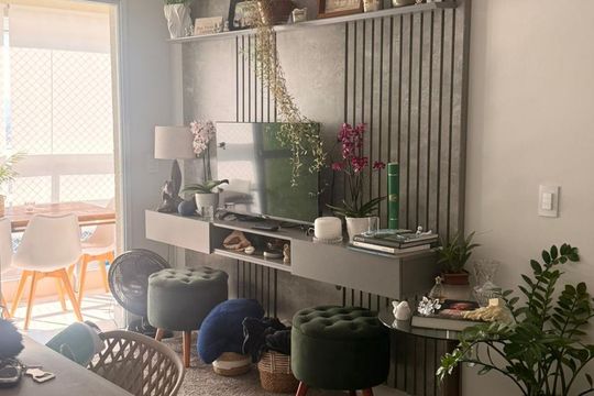 Sala de apartamento para alugar com 2 quartos, 69m² em Encruzilhada, Santos