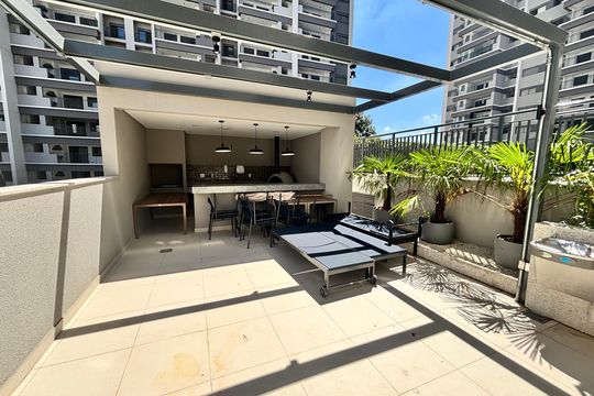 Área comum - Churrasqueira de kitnet/studio para alugar com 2 quartos, 43m² em Vila Guilhermina, São Paulo