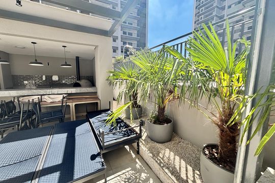 Área comum - Churrasqueira de kitnet/studio para alugar com 2 quartos, 43m² em Vila Guilhermina, São Paulo