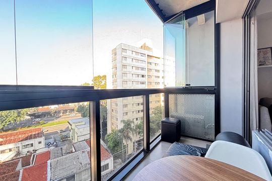 Varanda de kitnet/studio à venda com 1 quarto, 27m² em Vila Olímpia, São Paulo