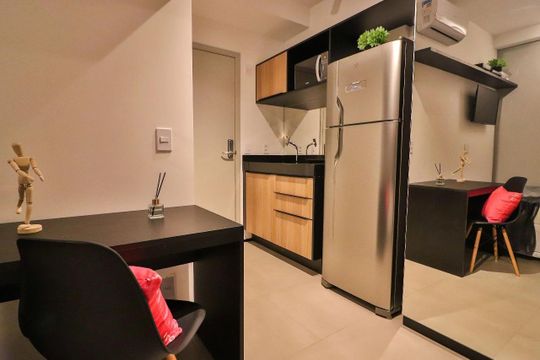 Cozinha de apartamento à venda com 1 quarto, 21m² em Vila Mariana, São Paulo