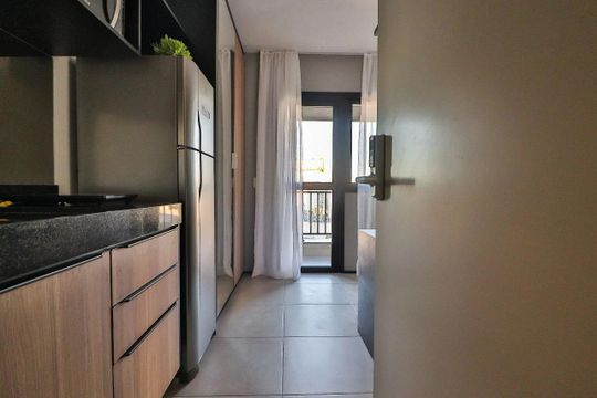 Cozinha de apartamento à venda com 1 quarto, 21m² em Vila Mariana, São Paulo