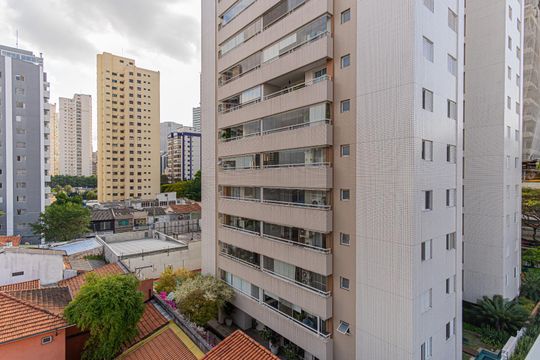 Vista da varanda de apartamento à venda com 1 quarto, 24m² em Itaim Bibi, São Paulo