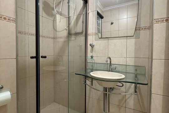 Banheiro de kitnet/studio à venda com 1 quarto, 36m² em Campos Elíseos, São Paulo