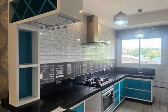 Cozinha de apartamento para alugar com 2 quartos, 74m² em Jardim Coleginho, Jacareí