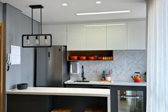 Cozinha de apartamento para alugar com 2 quartos, 53m² em Jardim do Lago, Jundiaí