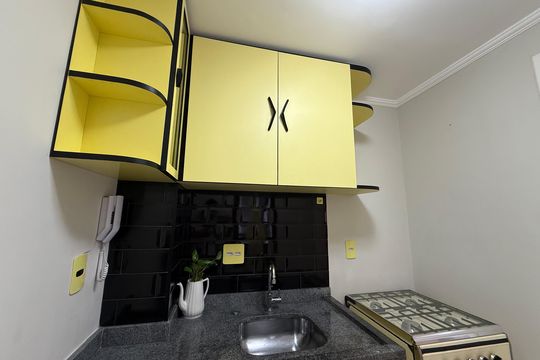 Cozinha de kitnet/studio para alugar com 1 quarto, 41m² em Vila Buarque, São Paulo