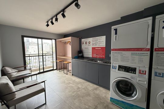 Lavanderia de kitnet/studio para alugar com 1 quarto, 41m² em Vila Buarque, São Paulo