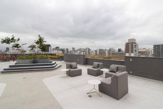 Área comum de kitnet/studio para alugar com 1 quarto, 26m² em Vila Olímpia, São Paulo